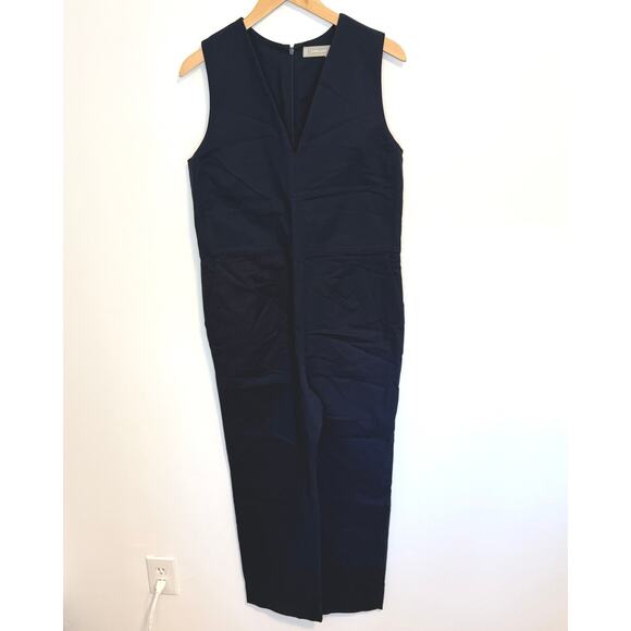Everlane The Structured Cotton Jumpsuit In Navy Blue Size 8 New - Picture 3 of 12